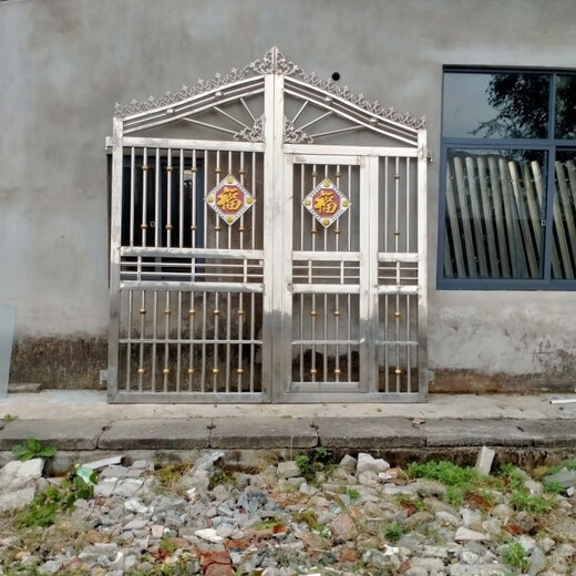 Qinkai double door courtyard stainless steel yard European style door country villa rural door double door fence yard door 201 2.5 meters