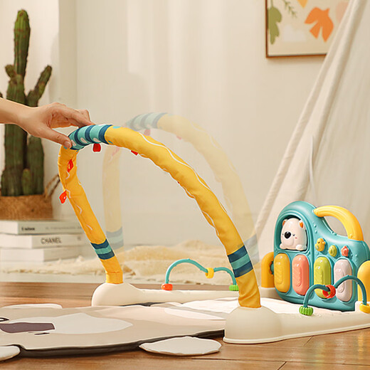 Xinge Baby Fitness Stand Toys Pedal Klavierspielzeug für Kleinkinder Pedal Piano Luminous Musik, um Babys frühkindliche Bildung Kinder Spielzeug 3-6 Monate 0-1 Jahre alte Neugeborene Geschenkbox Geburtstag Vollmond Geschenk zu trösten