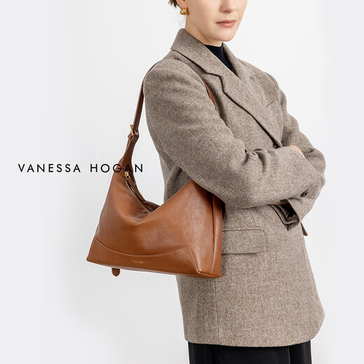 VANESSA HOGAN Zhang Yaqin's same style VH women's bag Xinran hobo bag top layer vegetable tanned cowhide texture crossbody armpit shoulder bag