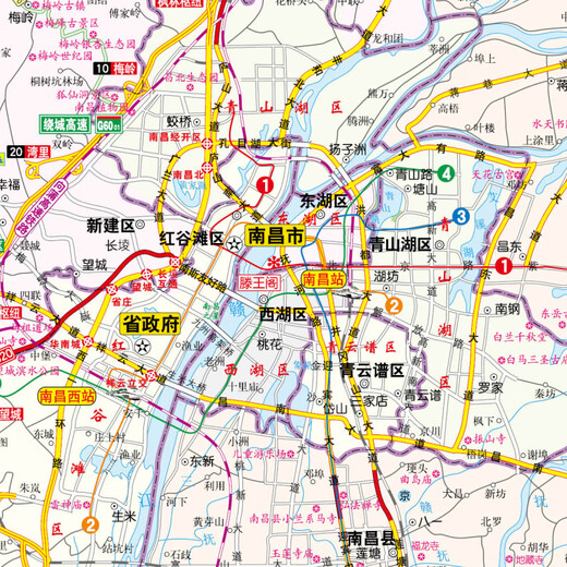 2025 Nanchang Map 846*594mm Transportation and Tourism City City Map