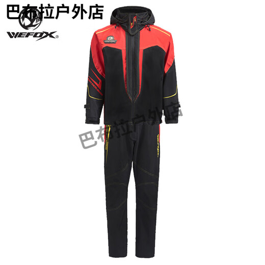 WEFOX WEFOX fishing clothing outdoor jacket sea fishing raincoat breathable waterproof windproof rock fishing suit set WCX-4008_black red_ready in stock XL