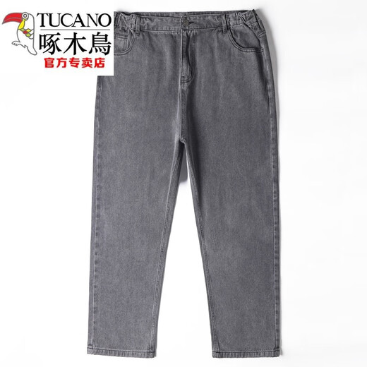 啄木鸟（TUCANO）春秋季牛仔裤男士直筒宽松大码加肥加大高腰肥佬休闲厚款弹力长裤 902/黑色【弹力宽松款】 30 【2尺3腰围】110-115斤