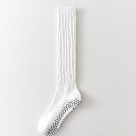 New autumn and winter long yoga socks professional non-slip Pilates thickened calf socks for women's fitness thickened pile yoga calf socks black one size