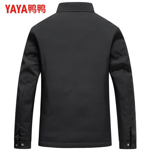YAYA (YAYA) middle-aged and elderly down jacket men's winter business casual cadre wear lapel jacket dad wear warm jacket JH black 2XL 185/100A