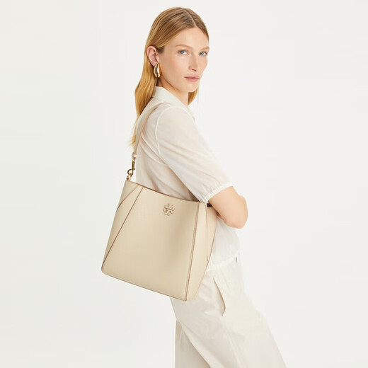 Tory Burch TB Bolsa para mujeres Tang Li Baiqi McGraw McGraw Deformación mediana Boleto de un solo hombro Bolsa Crossbody Bags [regalo] Cheese White 158499 724
