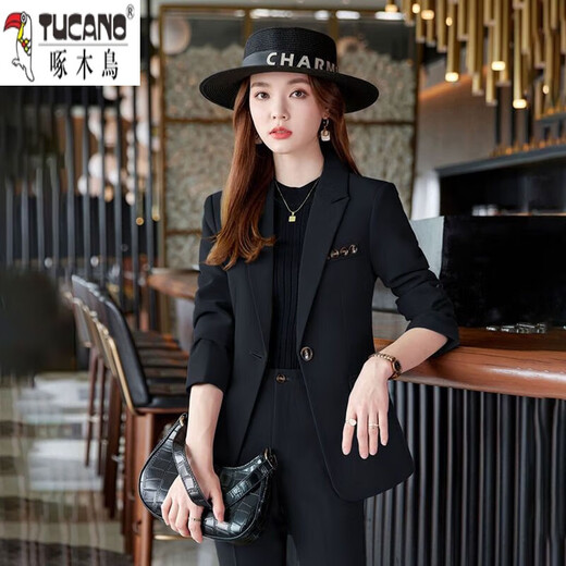 Woodpecker (TUCANO) Brown Suit Women's 2026 Spring and Autumn New Fashion Temperament High-end Professional Suit Jacket Women's Work Clothes Suit + Pants Color Contact Customer Service Notes L Recommendation 102-114 Jin Jin equals 0.5 kg