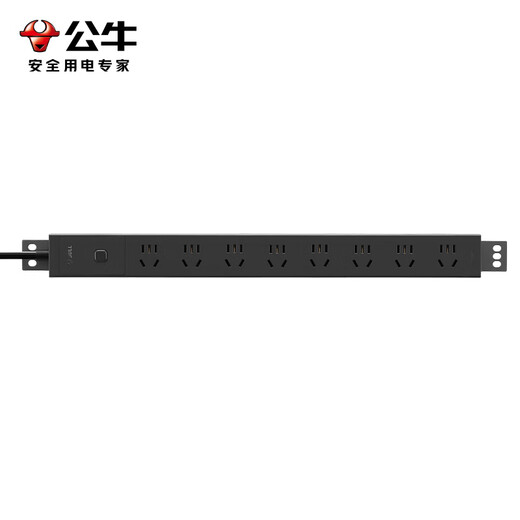 Bull (Bull) PDU Desktop sobrecarga y protección de supervotación en el escritorio Sports gabinete gabinete enchufe/cable de cable/enchufe/fila Interruptor de control principal de 8 posiciones 1.8 metros Especificaciones GNE-P108E Negro