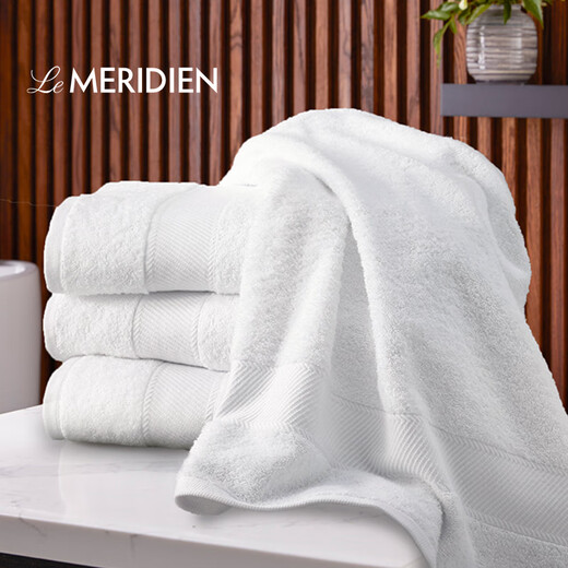 艾美（LE MERIDIEN AI MEI）酒店毛巾全棉吸水浴巾方巾面巾纯棉白色斜纹柔软亲肤吸汗家用洗脸 浴巾（76×147cm/693g） 1条