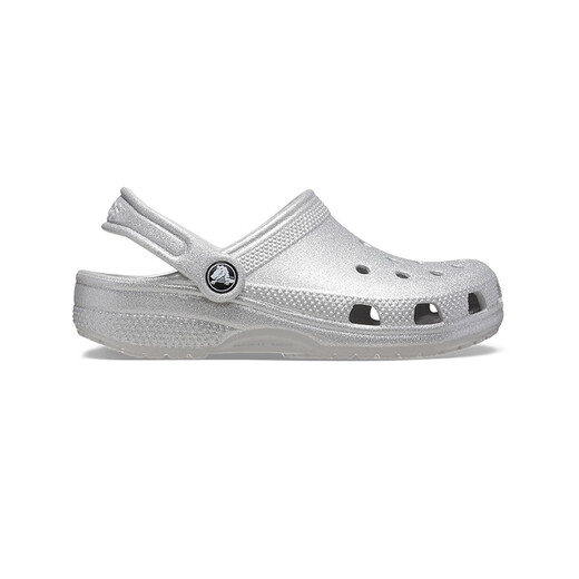 crocs卡骆驰经典闪亮儿童洞洞鞋男女童新品闪亮包头拖鞋/206993 银色亮片-0IC 33 (200mm)