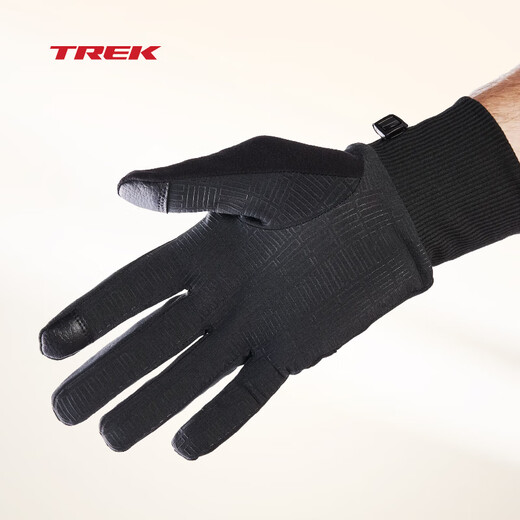 Trek (TREK) Circuit breathable sweat-absorbent comfortable wear-resistant cushioning gloves winter men's bicycle full-finger warm cycling gloves black L (hand circumference 23-26CM)