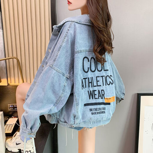 Einfache Richtung Denim Jacke für Frauen Internet Promi Trendy Kurzer loser und vielseitiger 2025 Frühlings- und Herbst-neue Denimjacke für Frauen Top 9929# Bildstil Rauchgrau 10xl S Empfohlen 80-100jin [Jin entspricht 0,5 kg]