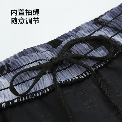 鸿星尔克（ERKE）泳裤男士双层防尴尬及膝五分裤 大码宽松沙滩裤泡温泉速干游泳衣