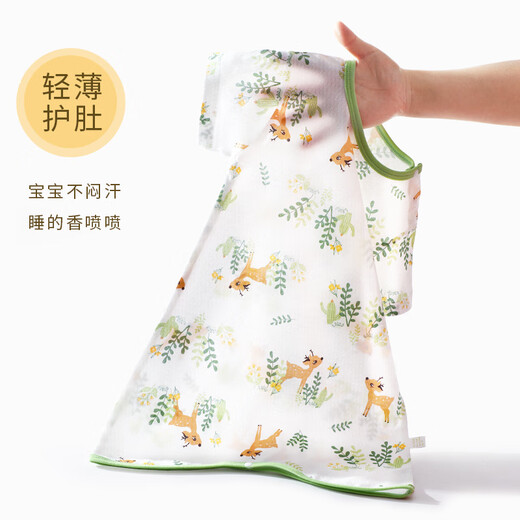 JOYNCLEON baby short-sleeved pajamas summer thin baby anti-kicking pure cotton pajamas children anti-cold nightgown home clothes Forest Deer 80cm