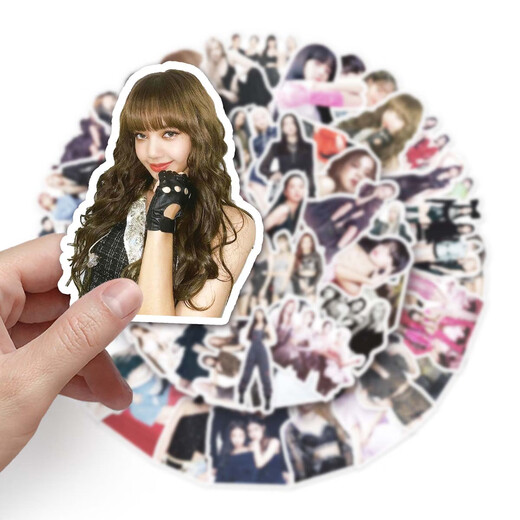 50张Blackpink全员明星写真周边贴纸 Lisa金智秀朴彩英 自粘不留胶防水装饰 咕卡手帐贴纸 【50张不重复】blackpink-677 5-8cm