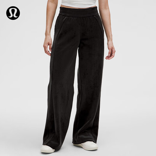 Lululemon丨Scuba women's mid-waist wide-leg sweatpants *velvet LW5HAAA black M