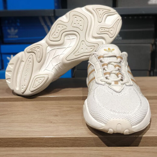 阿迪达斯 （adidas）三叶草男鞋女鞋夏季运动鞋网面透气跑步鞋复古老爹鞋休闲鞋JQ3927 JH7355/米白棕 42.5