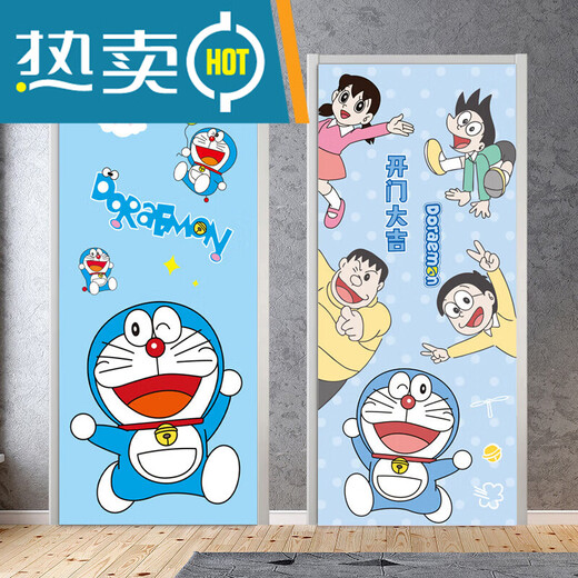 Doraemon Kinder Schlafzimmer Tür Aufkleber Ganze selbstklebende Cartoon Dekorative Aufkleber Kleiderschrank Renovierung Tapete Tapete Mt-3883 klein