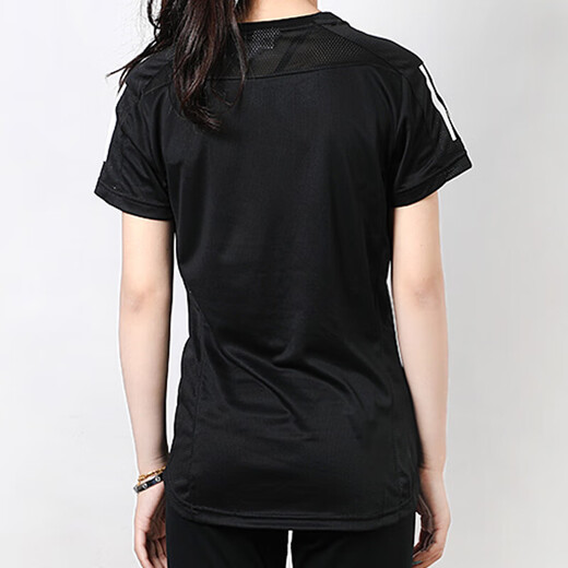 阿迪达斯（adidas）官方舰店短袖女 夏季新款跑步训练运动服梭织快干半袖上衣圆领T恤 9274-黑色梭织快干-现货速发 S 推荐85-110斤