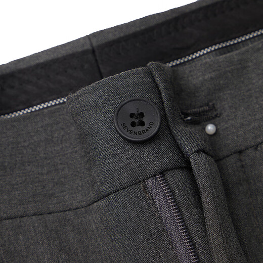 Sept Brand Men's Business Panters 2025 printemps et été Nouveau pantalon long pantalon slim plissé [facile à prendre en charge] 1050 Gris foncé 34