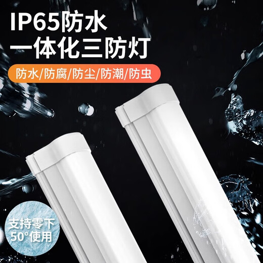 Fanyao LED integrated three-proof lamp, ip65 waterproof lamp, anti-freeze, moisture-proof and dust-proof, workshop factory cold storage lighting, white light-1.2 meters-40W
