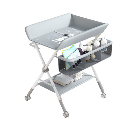 
CLCEY diaper table foldable simple baby care table crib baby diaper table newborn touch table diaper table - gray basic model
