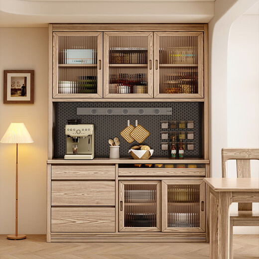 Big Leaf and Maple Counter Cabinet Shop Wooden Wooden Cabinet Cabinet Light Luxury Cabinet Cabinet Cabinet Cabinet Cabinet Cabinet Storage 1.6-meter three-door Border Cabinet