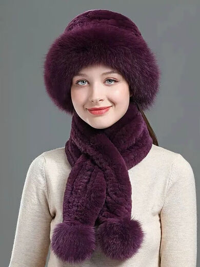 Hengyuanxiang chapeau féminin pour l'hiver chaud Fox Fox Hat de fourrure écharpe épaissie de la mère à la mode répulsif Rabbit fourrure haut chapeau automne et hiver kaki couleur élastique (chapeau simple)