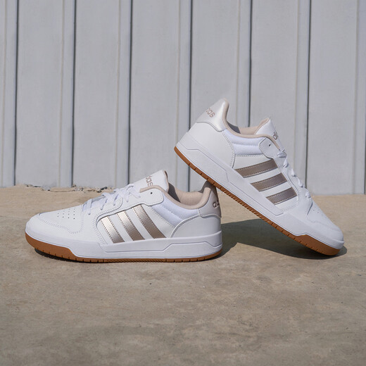 Adidas ENTRAP American campus style low-top sports sneakers boyish retro basketball shoes Adidas white/gold 38