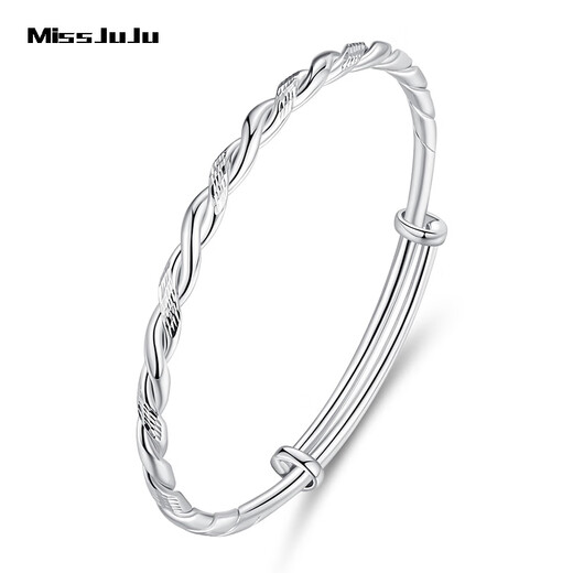 Miss JuJu platinum bracelet for women pt950 platinum Möbius strip push-pull bracelet, weight 24.75 grams, push-pull adjustable