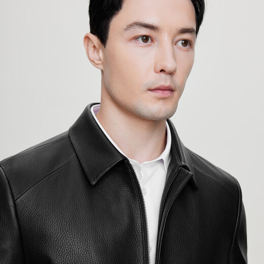 EMZ Ordos Leather Clothes Men's Early Autumn High-end Sheepskin Lapel Medium-length Leather Jacket Top
