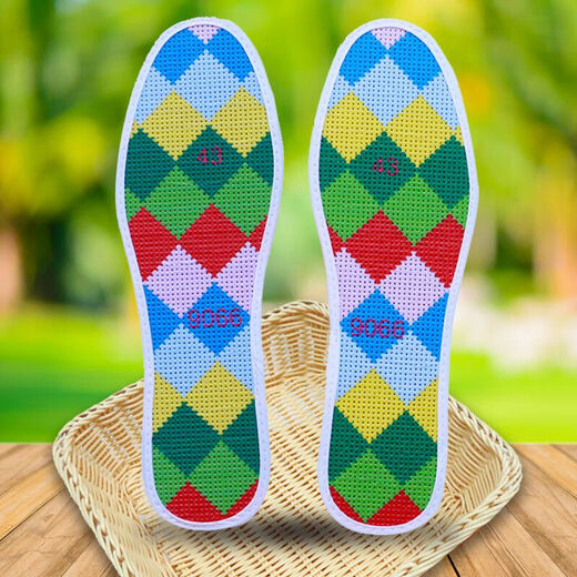 
2024 new printed cotton cloth hand-embroidered cross-stitch insole semi-finished product embroidered by men and women Rose red 683 Whatever you want come true 41 size