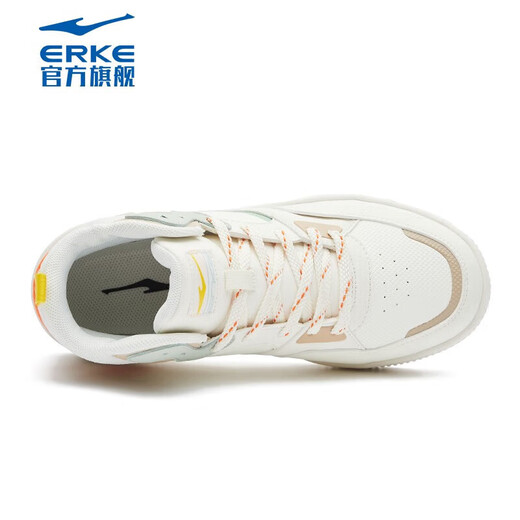 Hongxing Erke Board Schuhe hochtop dicker alleinerer Sportarten kontrastierende Farbe vielseitiger Trend Frauen Spleiß Skateboard Schuhe Street Fashion Casual Schuhe Gummi -Knospen -Weiß/Meer Mutter Grün 1391 35