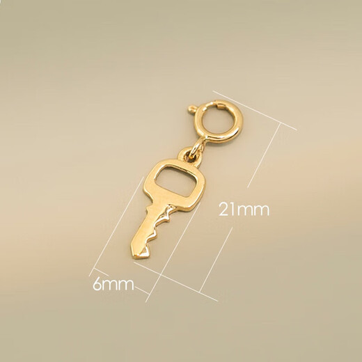 Koyuye 14K Gold Classic Square Keychain Pendant Versatile Men's and Women's Retro Necklace Bracelet Pendant Gold