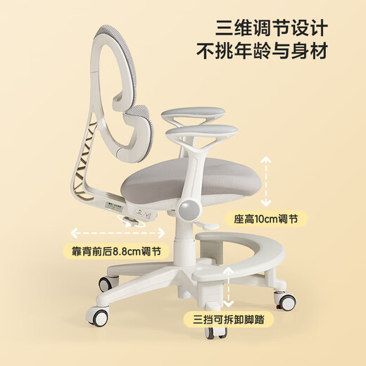 
LINSY KIDS Lin's Home Liftable Children's Learning Chair Correcting Sitting Chair Students' Home Writing Chair Back [Space Gray] LS677W1-A Children's Learning Chair