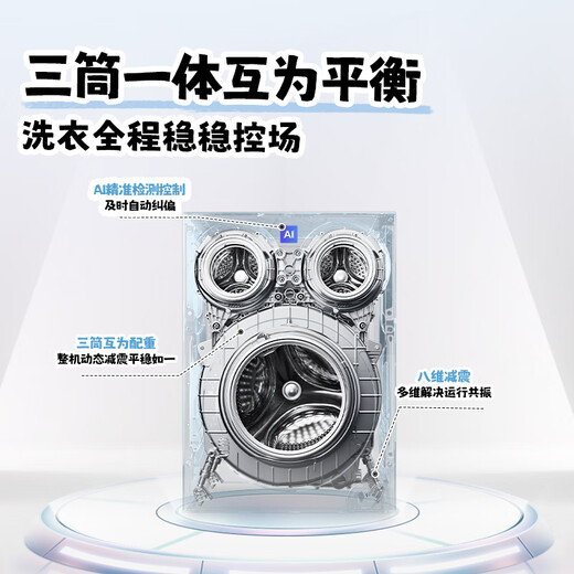 Leader Haier JD.com exclusive launch of lazy three-tub washing machine Pro 12.5kg XQGL125-MBDE699WU1 three-tub state subsidy underwear partition