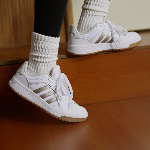 Adidas ENTRAP American campus style low-top sports sneakers boyish retro basketball shoes Adidas white/gold 38