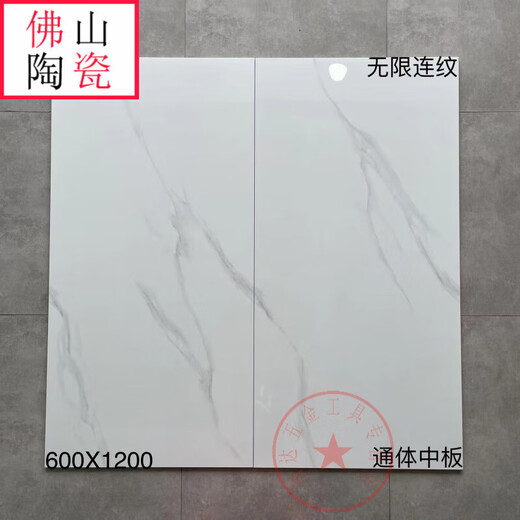 千惠侬广东佛山瓷砖无限连纹通体大理石灰色地砖600x1200客厅防滑地板砖 12801