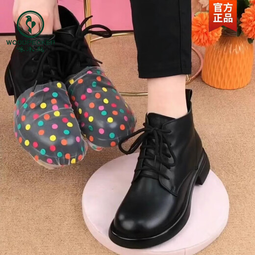 啄木鸟断码真皮加绒马丁靴女平底2025冬季新款英伦保暖短靴百搭 黑色全新升级款(单里) 35