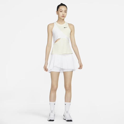 Nike (Nike) Dri-Fit-Frauen schnell trocknend plisderner Tennisrock Herbst Spleißen Persönlichkeit Leicht Dr6850 100 Weiß/Schwarz M.