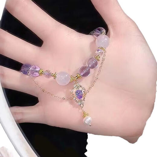 Antimei Ewiges Herz Amethysten Armband Kinderarmband Neues chinesisches Armband Perlen Licht Luxus Mädchen Geburtstag Geschenk Süßigkeiten Armband