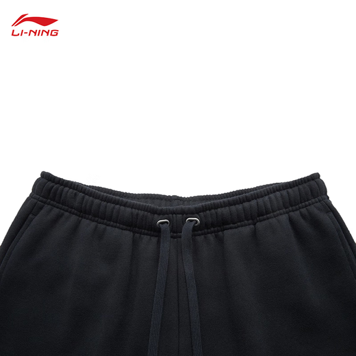 Li Ning BADFIVE丨Fleece warm leggings sweatpants men's 24 autumn and winter new loose sports pants black-1 L /175