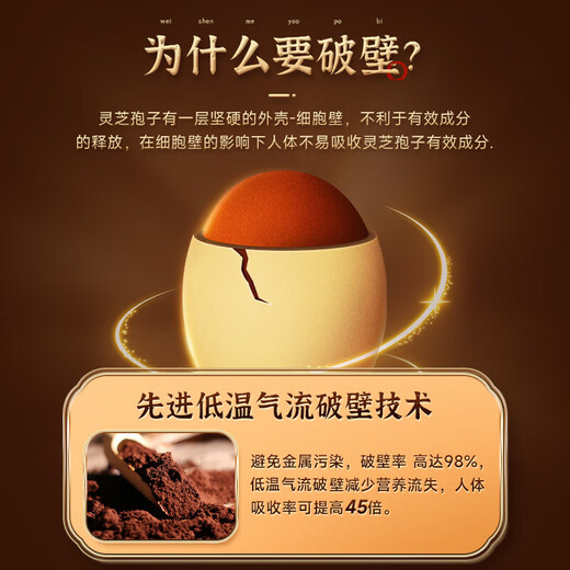 北京同仁堂破壁灵芝孢子粉胶囊增强免疫力保健食品营养品送礼礼品 【灵芝袍子粉2盒装】4瓶/120粒