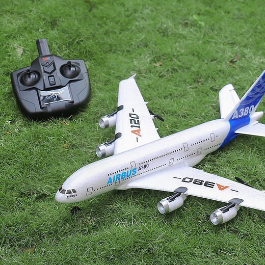 Dwi modèle d'avion télécommandé en mousse à voilure fixe pour enfants Airbus a380 planeur école primaire jouet garçon drone lumière froide + version de contrôle 2 canaux Cessna bataille 1 batterie 10 minutes de vol batterie télécommandée gratuite