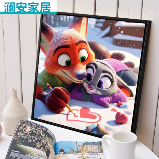 
CLCEY Crazy Zoo City Digital Oil Painting Cute Cartoon Crazy Zoo City Digital Oil Painting + Outer Frame SJ13555 30*30cm Tightened Thickened Solid Wood Inner Frame + Outer Frame