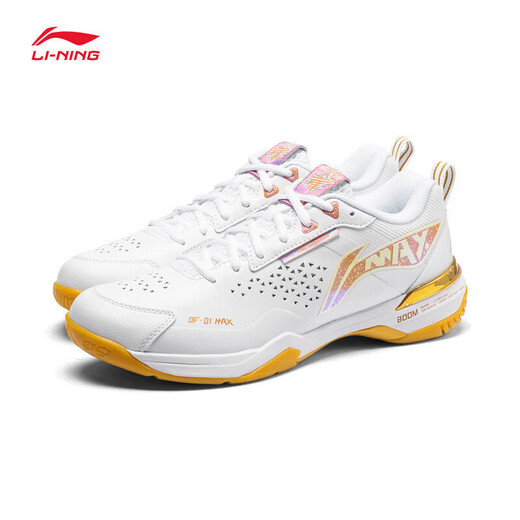 Li Ning (LI-NING) new badminton shoes for men and women, blade PRO MAX, professional competition, anti-slip shock-absorbing carbon plate sports blade MAX standard white 003-1 39.5 (245mm)