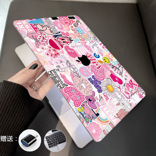 TLXT苹果macbookpro保护壳24款14寸macbookair13外壳15寸笔记本mac电脑轻薄m3配件13.3防磕2023保护套 「贴图」T699 赠粉色键盘膜+Type-c转接头 Air1