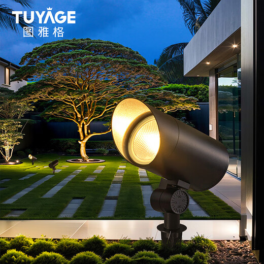 Tuyagu tree light outdoor waterproof spotlight tree light LED courtyard garden landscape villa lawn floor lamp 110mm diameter (ground insert) 18W warm light
