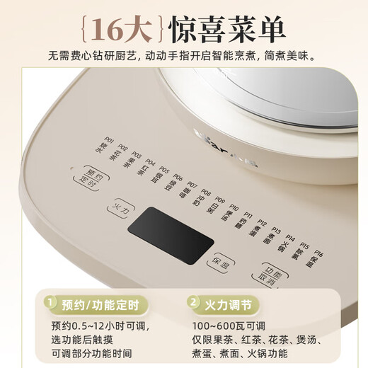 Bear health pot, teapot, teapot, kettle, kettle, flower teapot, 1.5L home office multifunctional intelligent constant temperature kettle, 316 stainless steel + filter YSH-E15Q7 1.5L