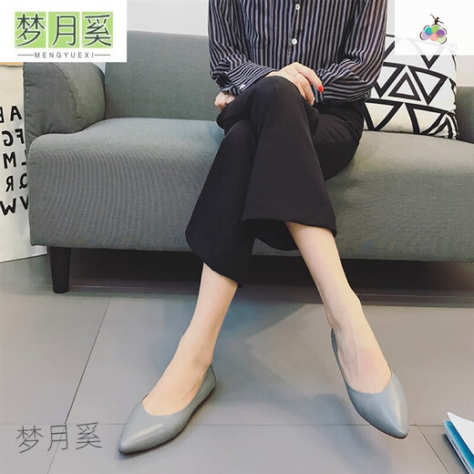 Si Ruilinxi Children's Shoes 688 Top-layer Flat Sole Single Shoes Pointed toe versatile soft sole Grandma's Shoes Korean Style Light Mouth Lemon Yellow, Shipping within 48 hours 37