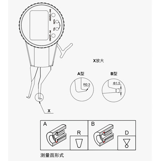 QLR Qinghai Qingliang Electronic Digital Display Internal Caliper Gauge High-precision 0.005mm inner groove inner diameter size measurement 506-23-012/range 10-30mm